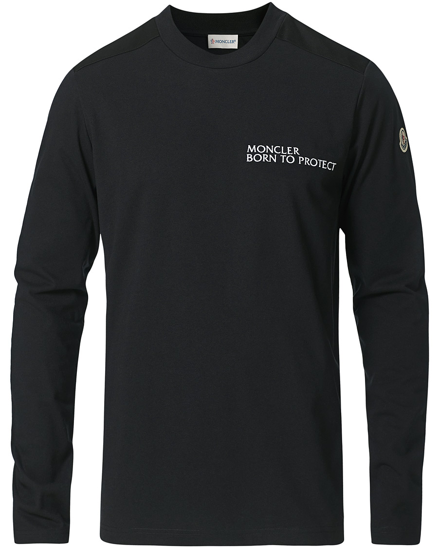 Herre | T-Shirts | Moncler | Long Sleeve T-Shirt Black