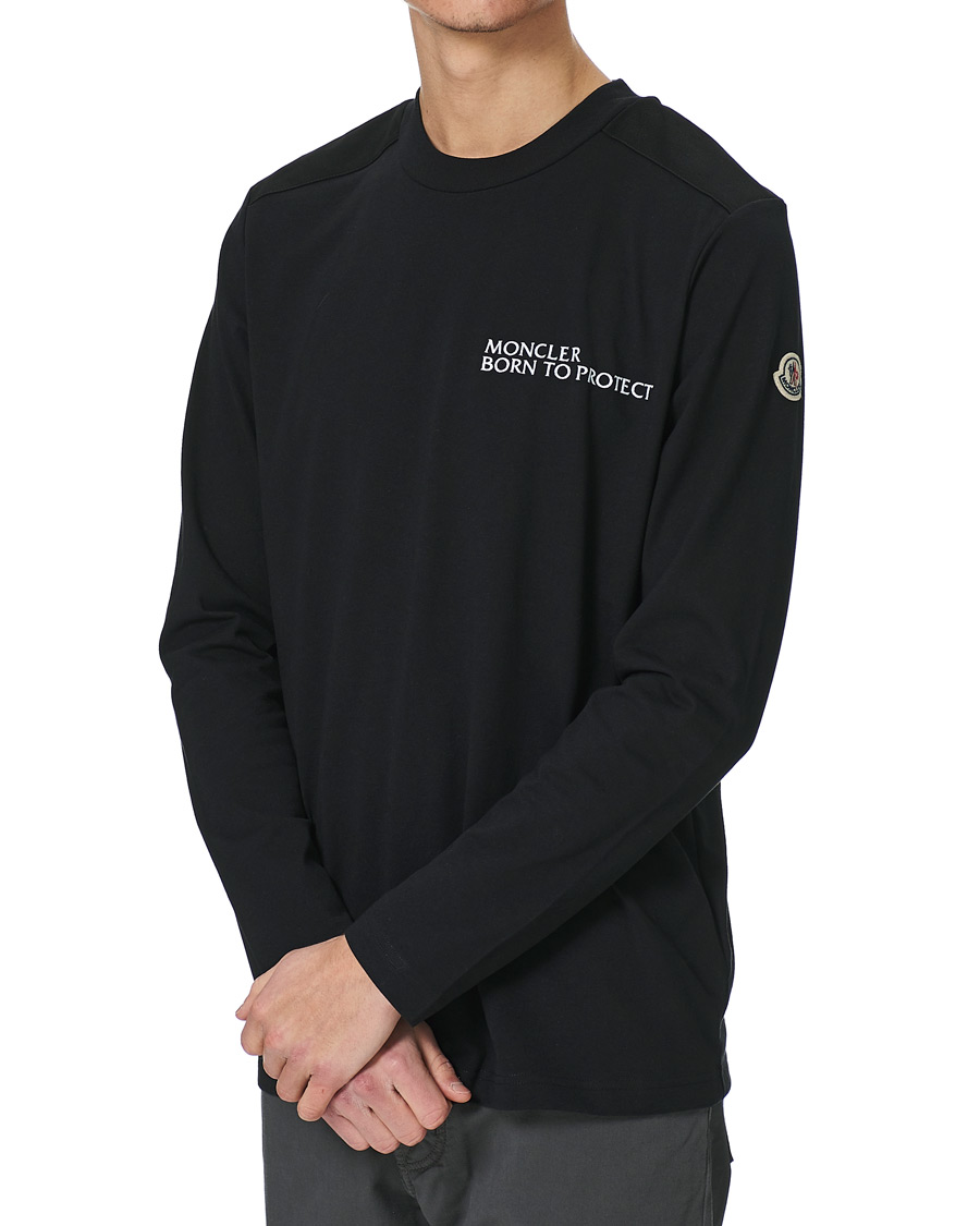 Herre | T-Shirts | Moncler | Long Sleeve T-Shirt Black