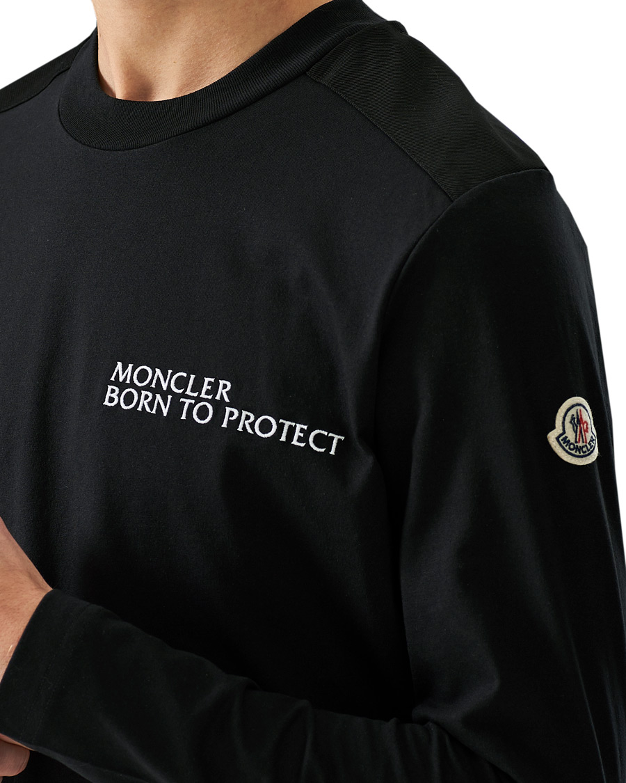 Herre | T-Shirts | Moncler | Long Sleeve T-Shirt Black