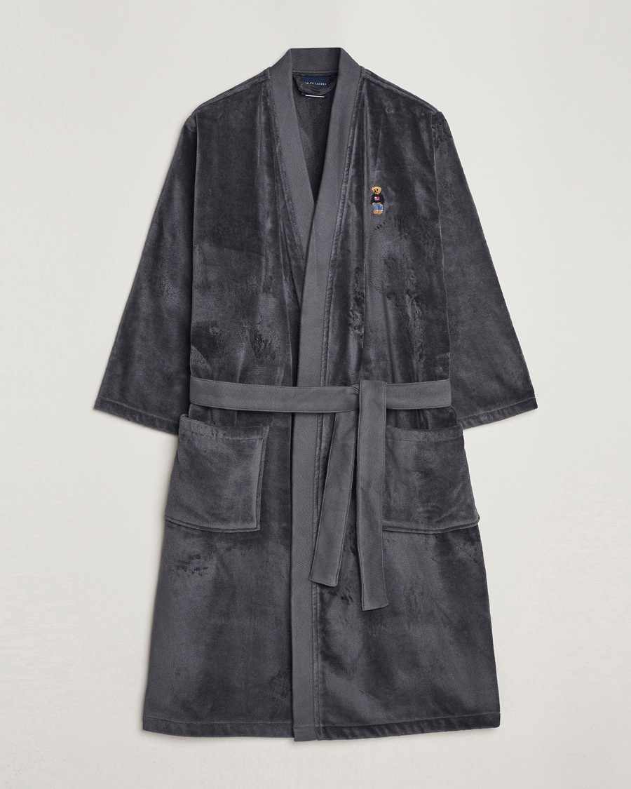 Herre | Pyjamaser og badekåper | Ralph Lauren Home | Flag Sweater Bear Bathrobe Charcoal
