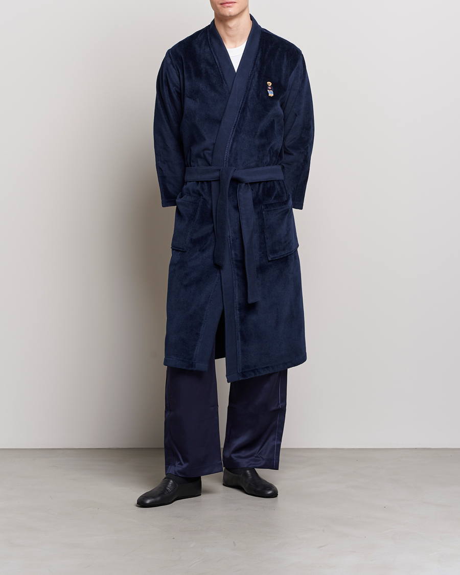 Herre | Pyjamaser og badekåper | Ralph Lauren Home | Flag Sweater Bear Bathrobe Navy