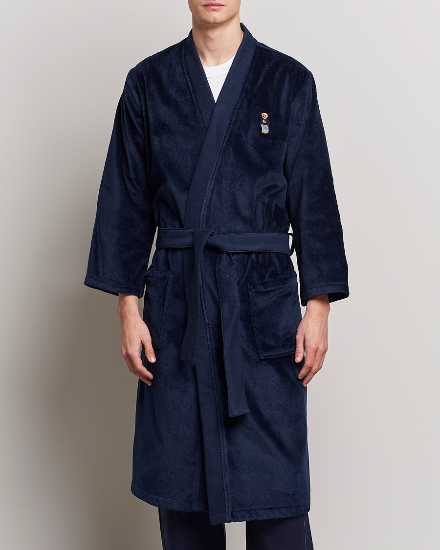 Herre | Pyjamaser og badekåper | Ralph Lauren Home | Flag Sweater Bear Bathrobe Navy