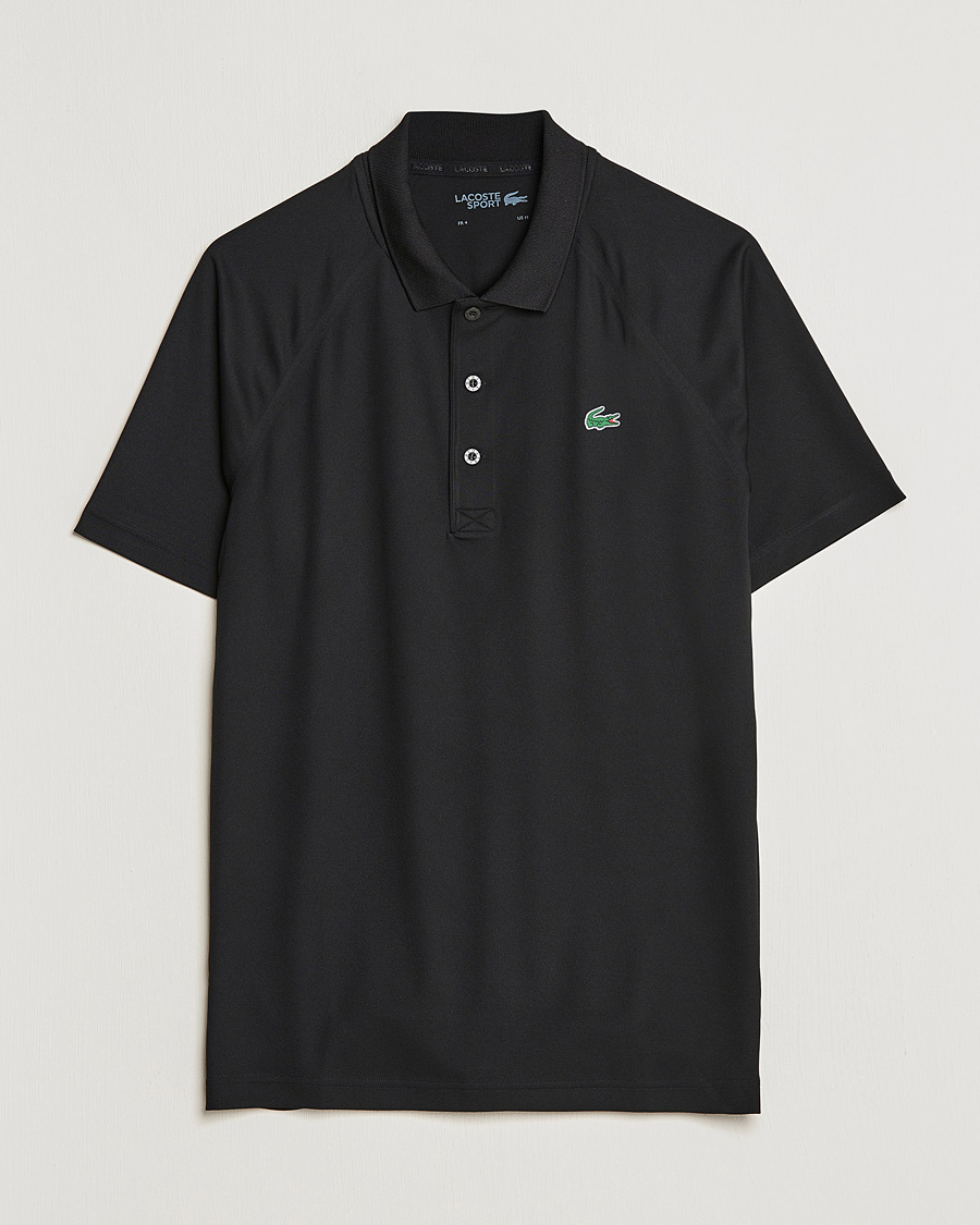 Herre | Pikéer | Lacoste Sport | Performance Ribbed Collar Polo Black