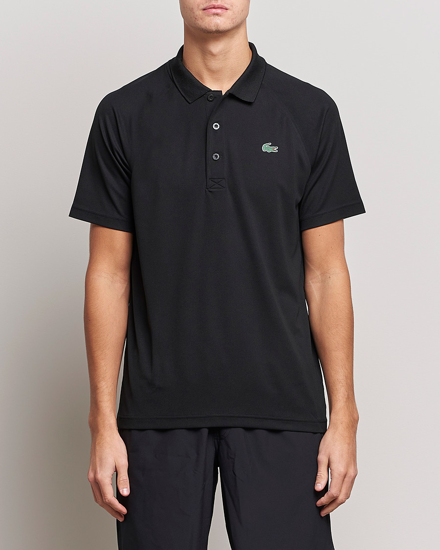 Herre |  | Lacoste Sport | Performance Ribbed Collar Polo Black