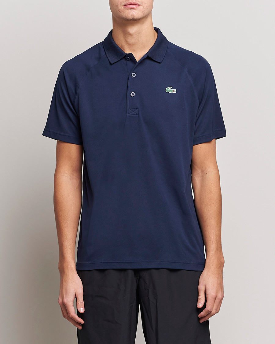 Herre | Lacoste Sport | Lacoste Sport | Performance Ribbed Collar Polo Navy Blue