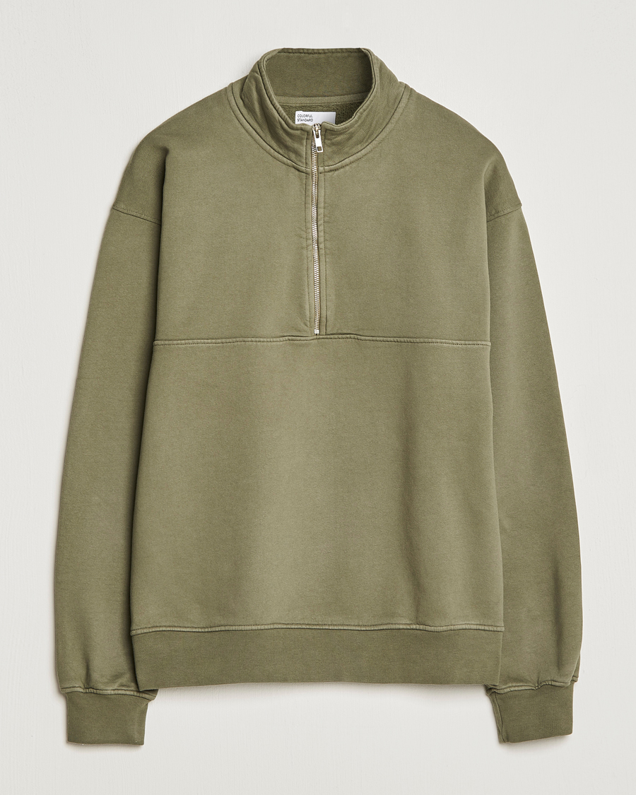 Herre | Gensere | Colorful Standard | Classic Organic Half-Zip Dusty Olive