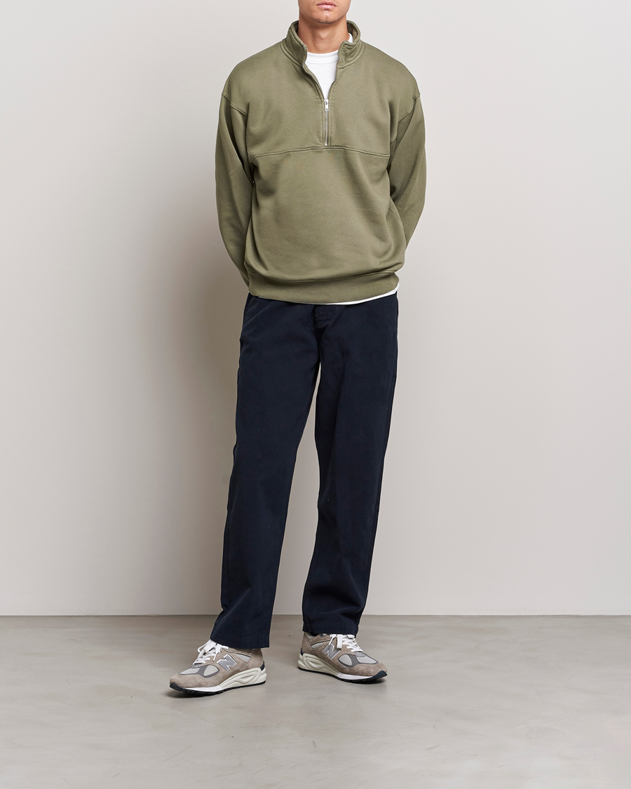 Herre | Gensere | Colorful Standard | Classic Organic Half-Zip Dusty Olive