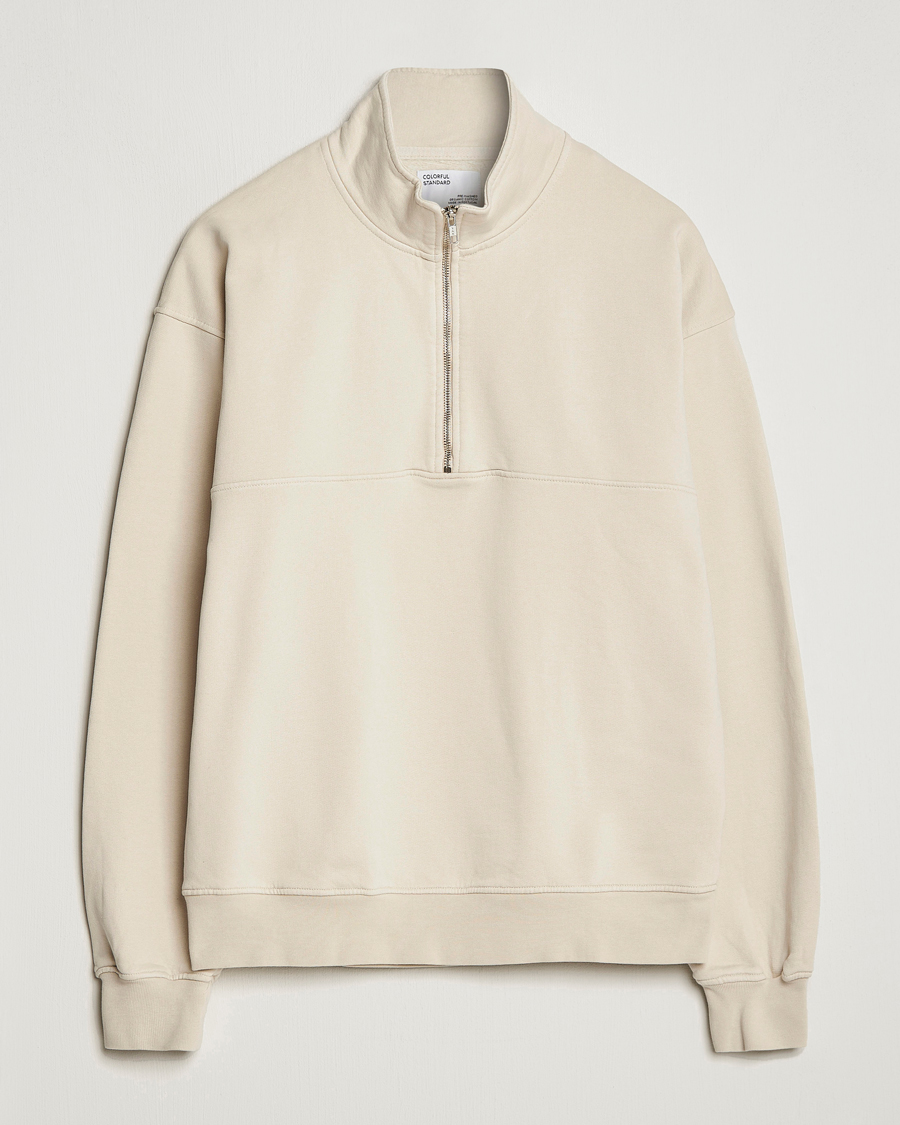 Herre | Gensere | Colorful Standard | Classic Organic Half-Zip Ivory White