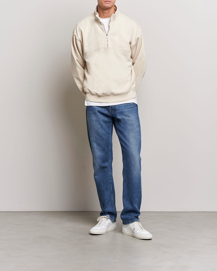 Herre | Gensere | Colorful Standard | Classic Organic Half-Zip Ivory White