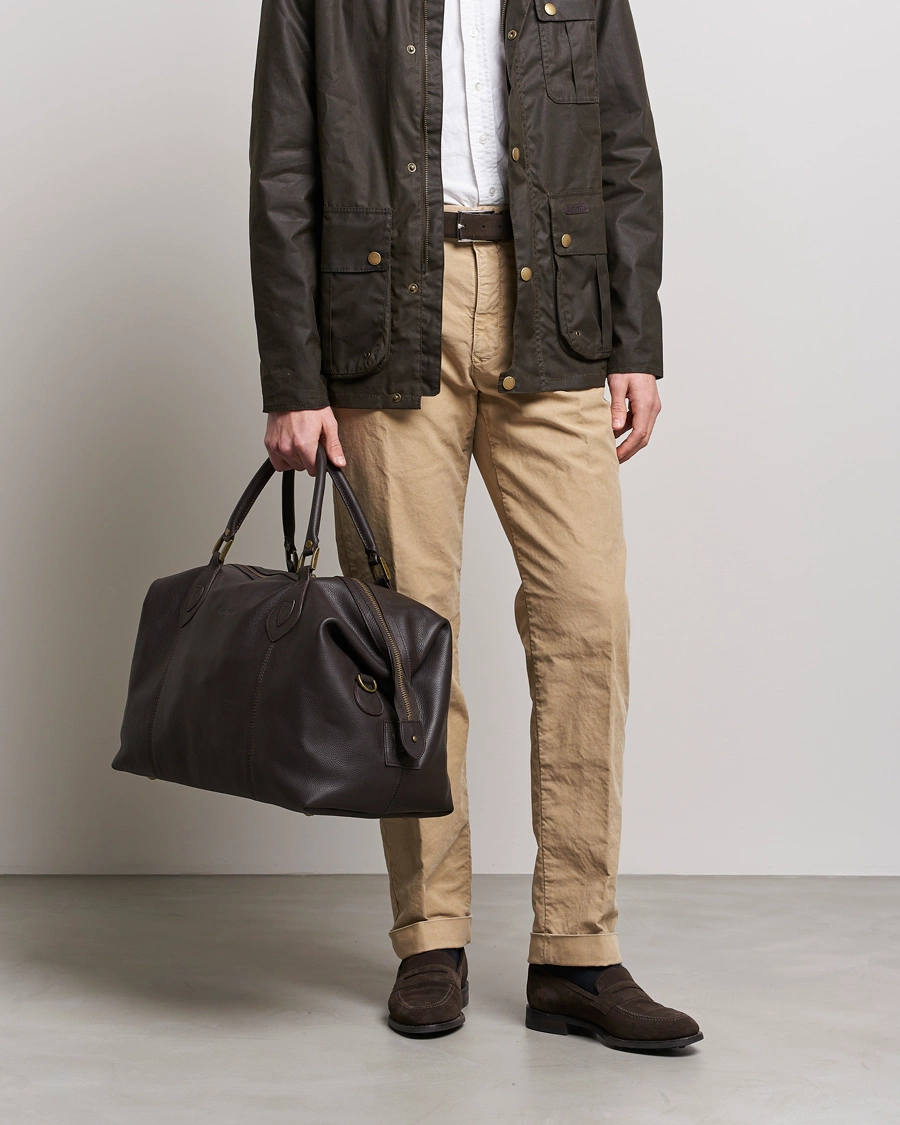 Herr |  | Barbour Lifestyle | Leather Medium Travel Explorer Dark Brown