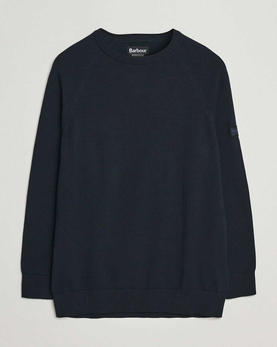 Herre | Gensere | Barbour International | Cotton Crew Knit Navy