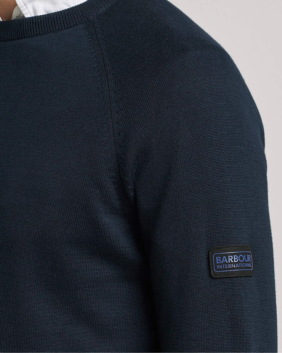 Herre | Gensere | Barbour International | Cotton Crew Knit Navy