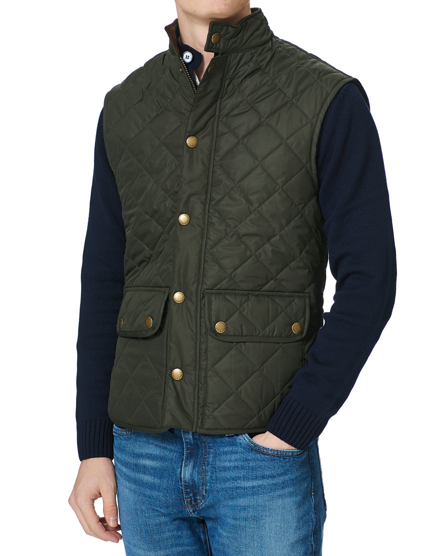 Herre | Dunvester | Barbour Lifestyle | Lowerdale Quilted Gilet Navy L Sage Green