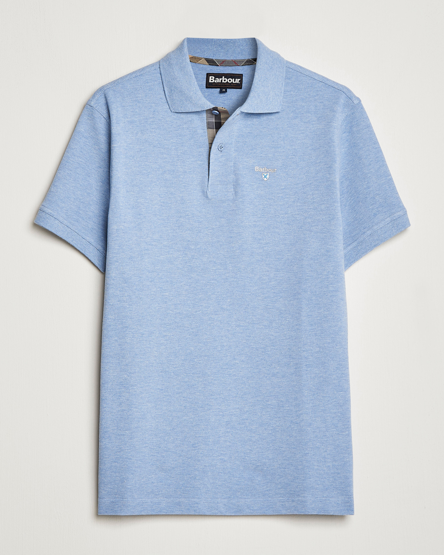 Herre | Pikéer | Barbour Lifestyle | Tartan Pique Polo Sky Marl