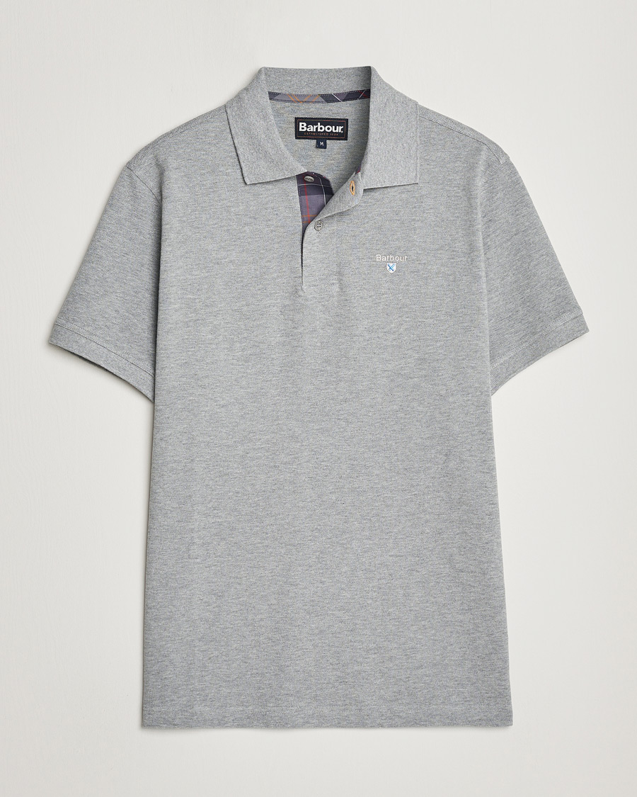Herre | Pikéer | Barbour Lifestyle | Tartan Pique Polo Grey Marl