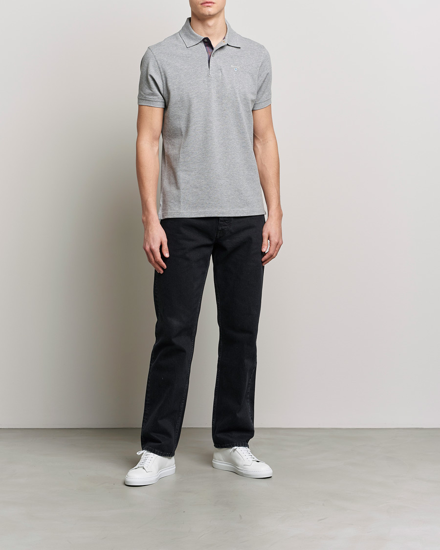 Herre | Pikéer | Barbour Lifestyle | Tartan Pique Polo Grey Marl