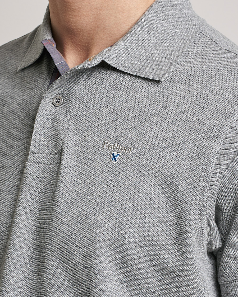 Herre | Pikéer | Barbour Lifestyle | Tartan Pique Polo Grey Marl