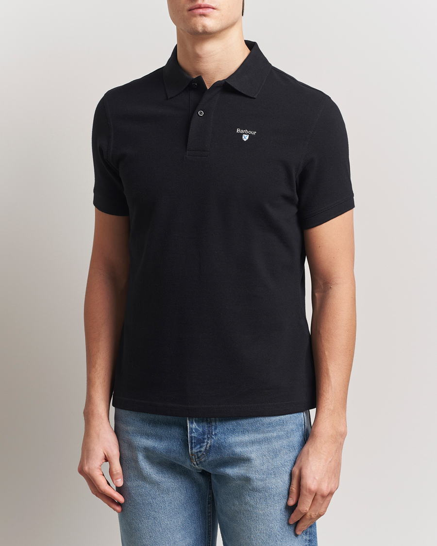 Herre | Pikéer | Barbour Lifestyle | Sports Polo Black