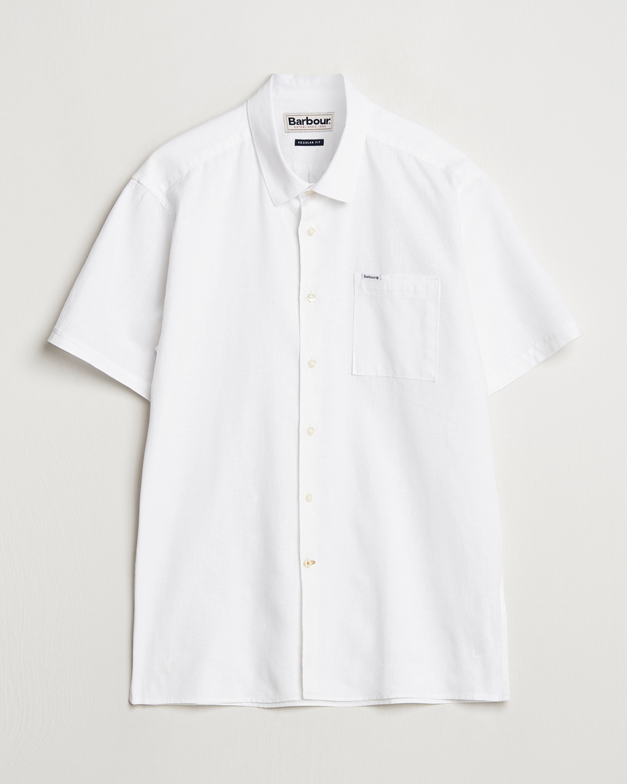 Herre | Skjorter | Barbour Lifestyle | Nelson Short Sleeve Linen/Cotton Shirt White