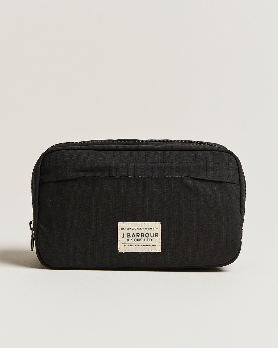 Herre | Barbour Lifestyle Double Zip Washbag Black | Barbour Lifestyle | Double Zip Washbag Black
