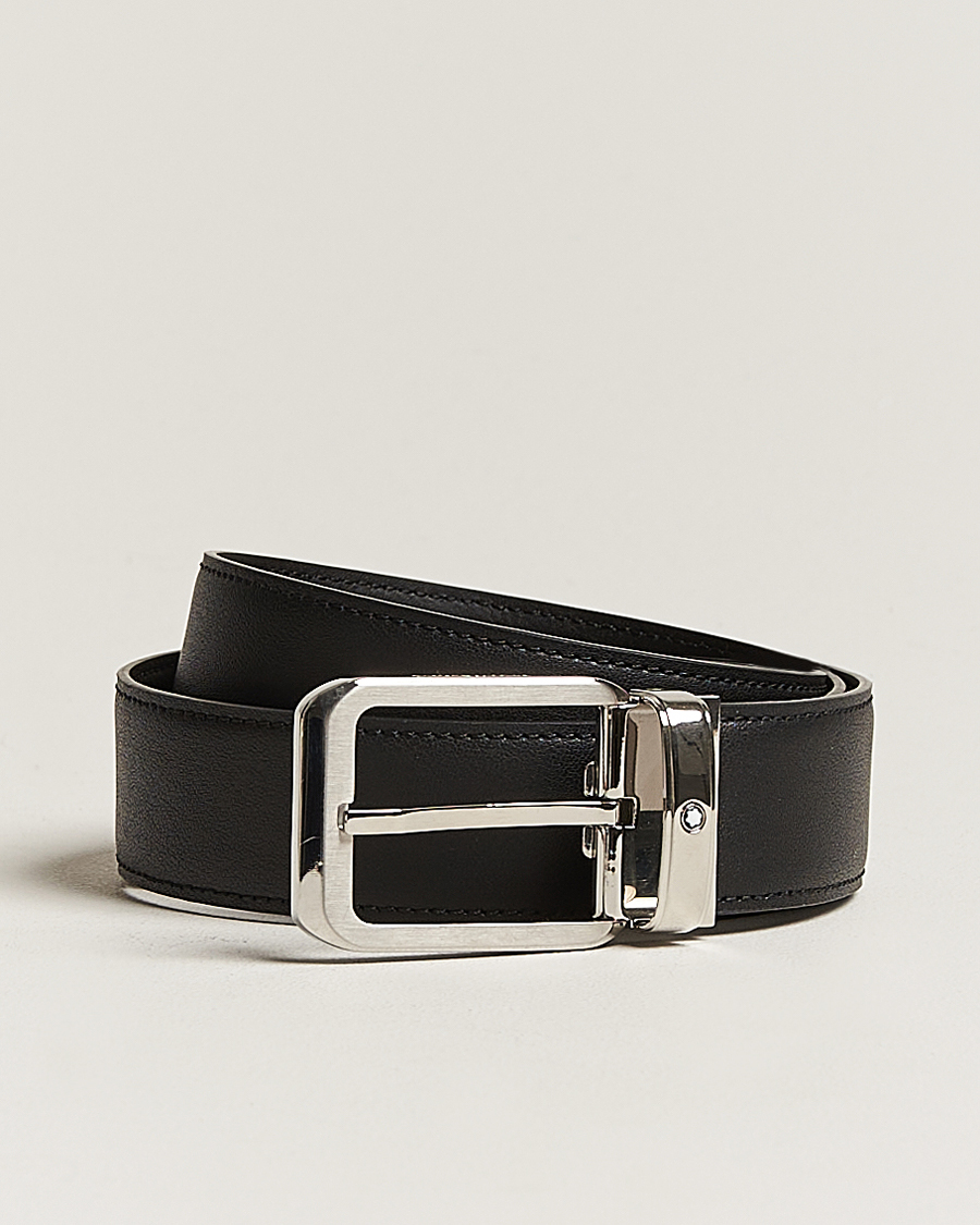 Herre | Belter | Montblanc | Black 35 mm Leather belt Black