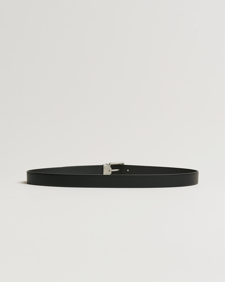 Herre | Belter | Montblanc | Rounded Square Palladium Pin Buckle 30mm Belt Black