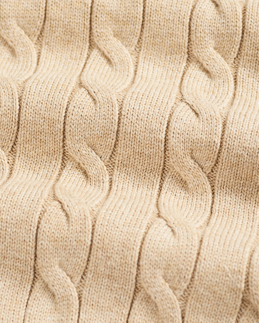 Herre | Gensere | GANT | Cotton Cable Crew Neck Pullover Sand Melange