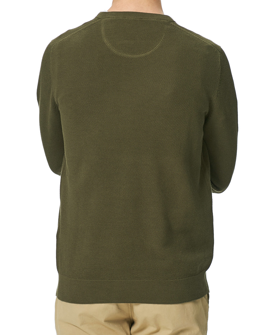 Herre | Gensere | GANT | Cotton Pique Crew Neck Sweater Racing Green