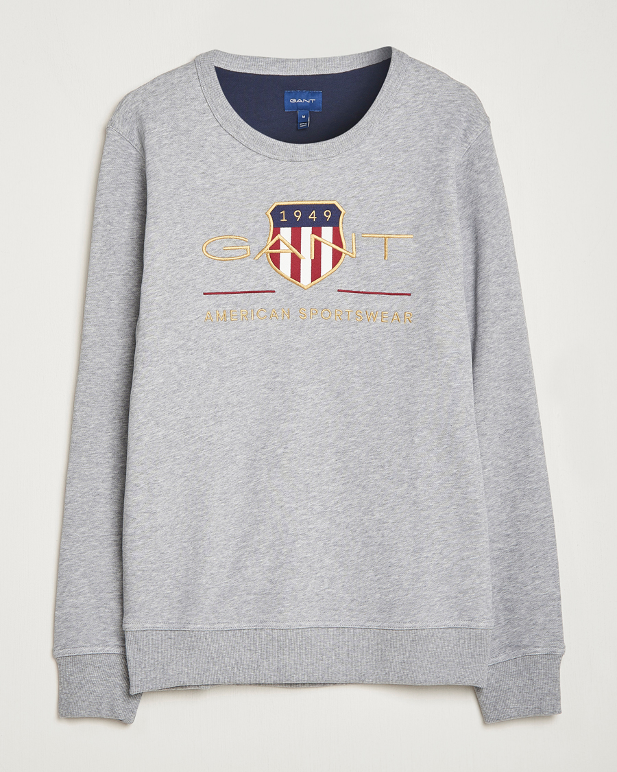 Herre | Gensere | GANT | Archive Shield Crew Neck Sweatershirt Grey Melange