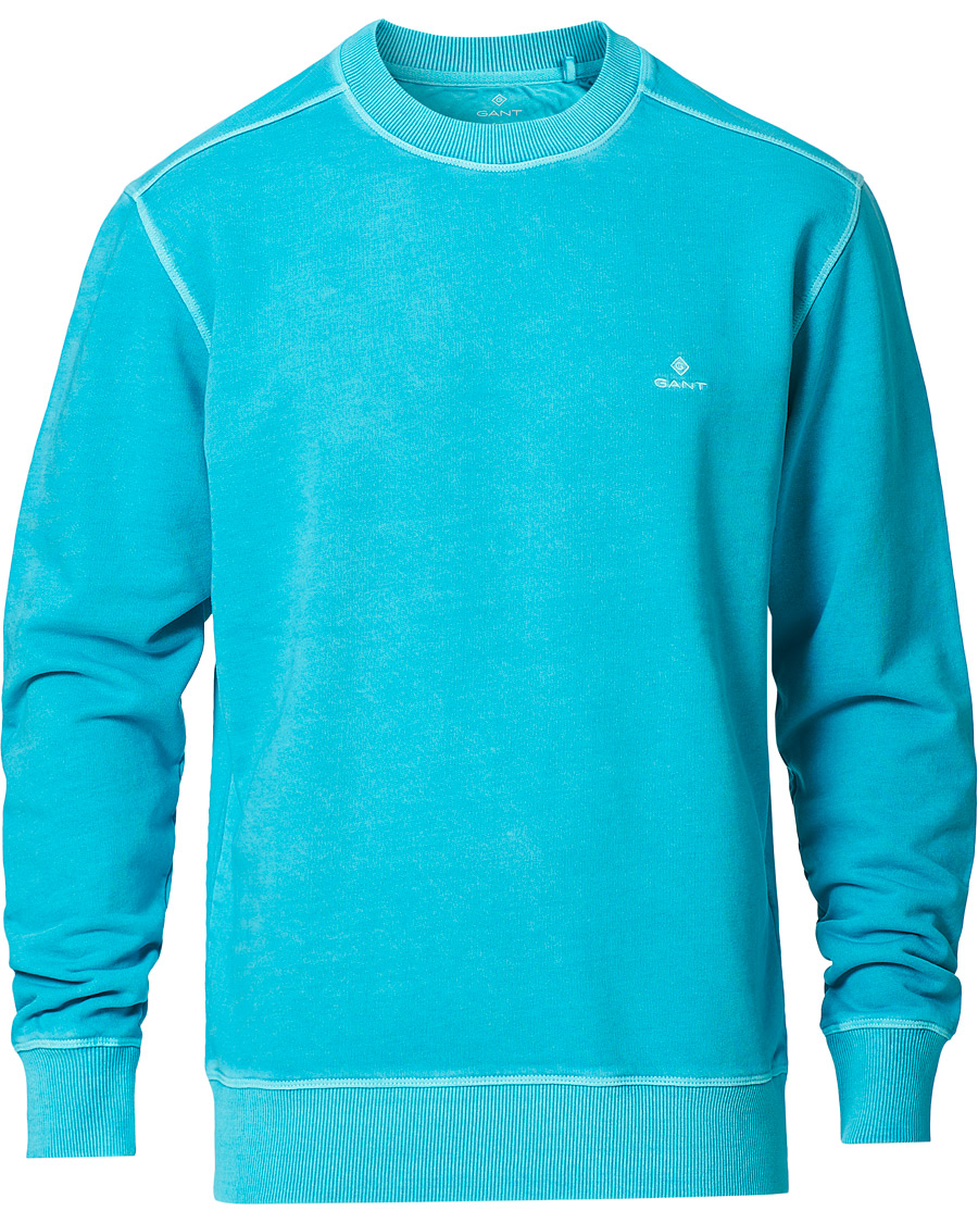 Herre | Gensere | GANT | Sunbleached Crew Neck Sweatshirts Aqua Green