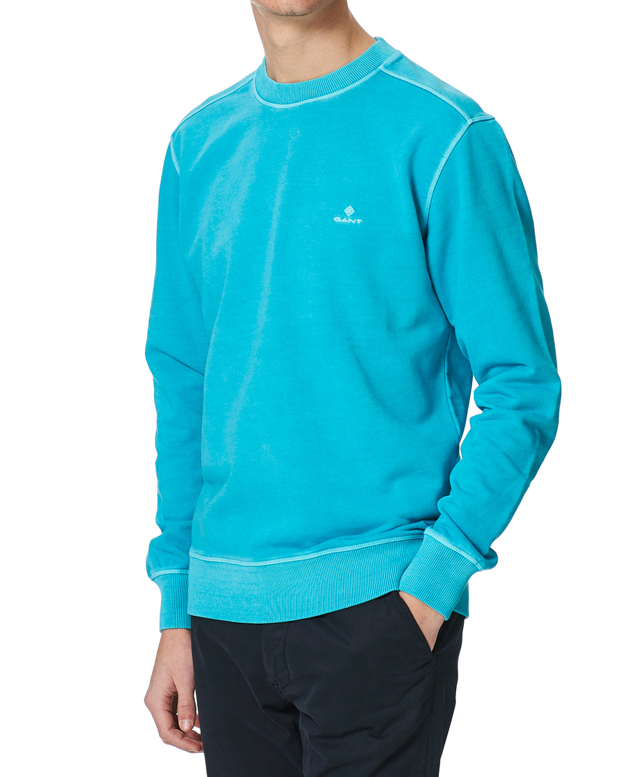 Herre | Gensere | GANT | Sunbleached Crew Neck Sweatshirts Aqua Green