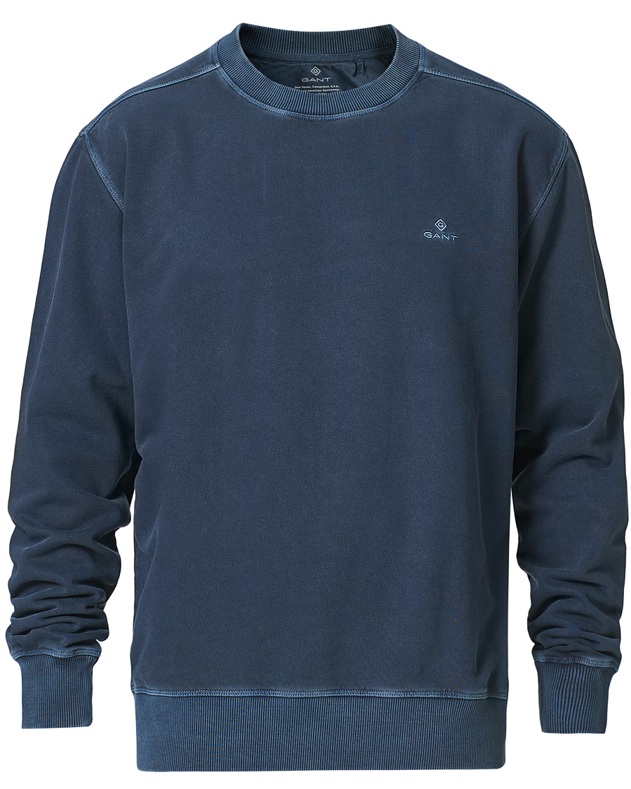Herre | Gensere | GANT | Sunbleached Crew Neck Sweatshirts Evening Blue