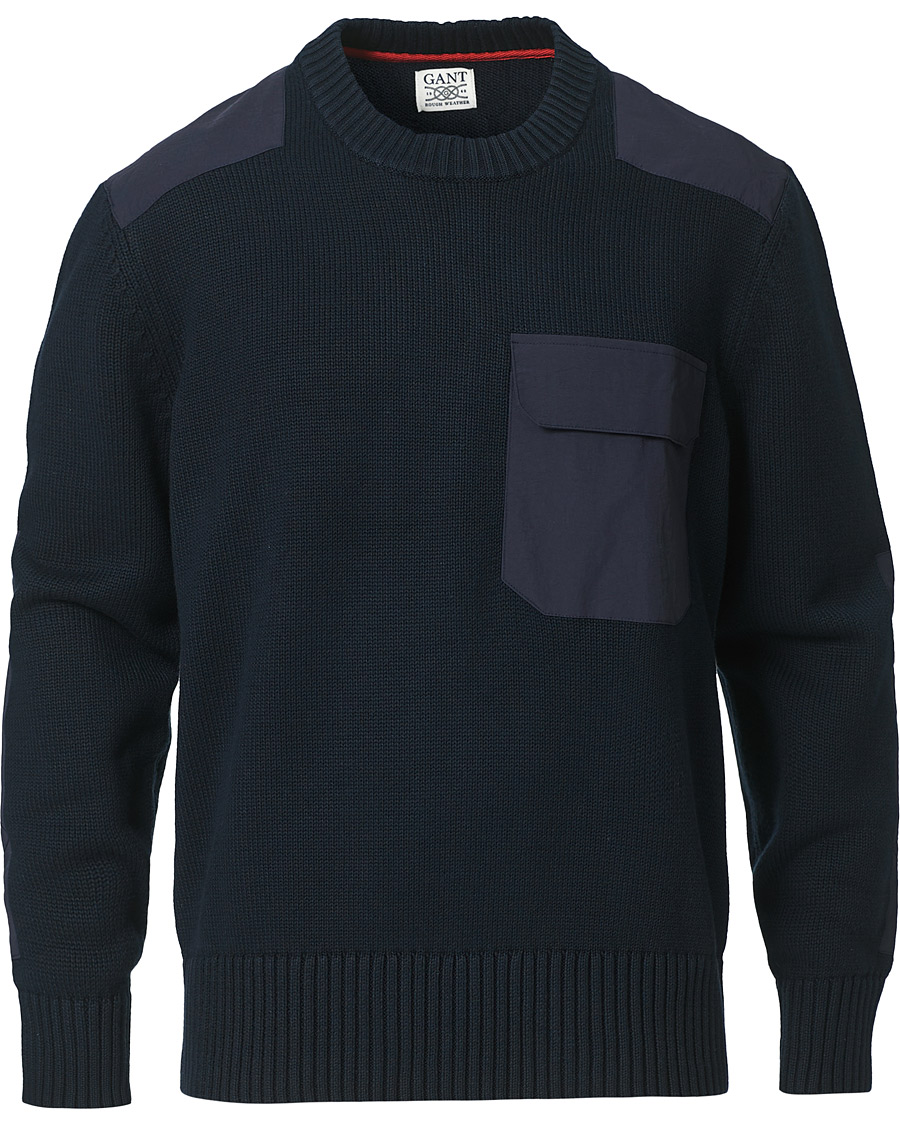 Herre | Gensere | GANT | Rough Weather Crew Neck Sweater Evening Blue