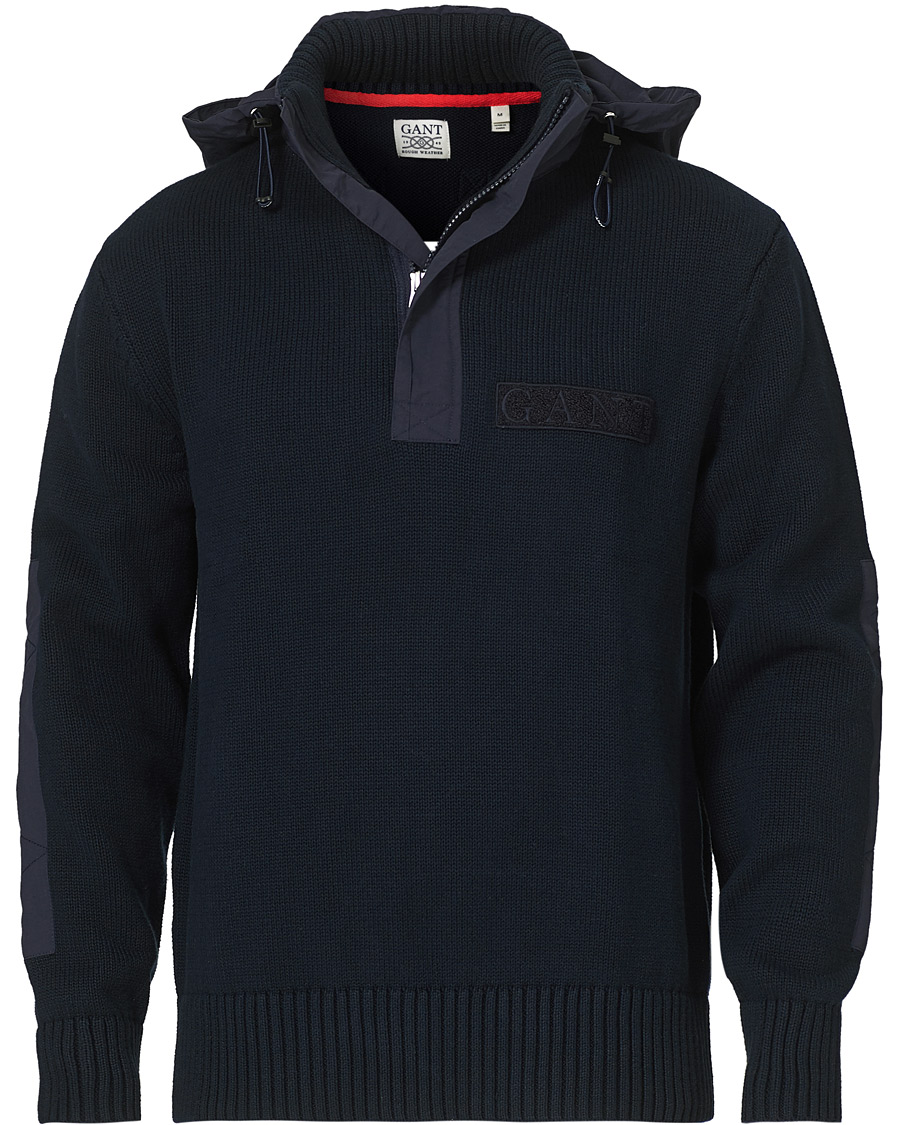 Herre | Gensere | GANT | Rough Weather Half-Zip Sweater Evening Blue