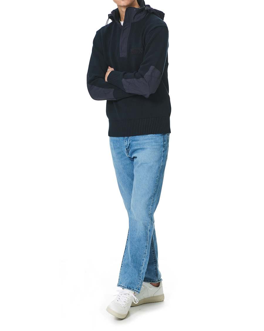 Herre | Gensere | GANT | Rough Weather Half-Zip Sweater Evening Blue