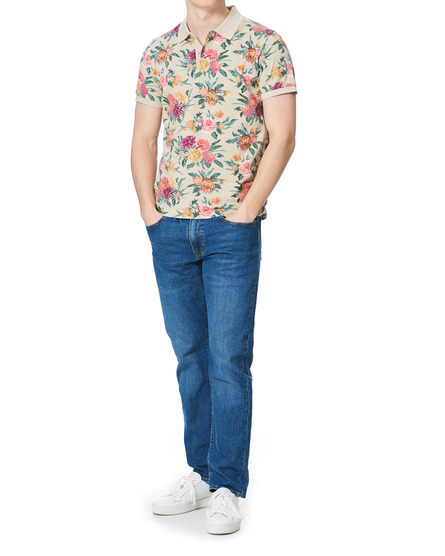 Herre | Pikéer | GANT | Dalia Printed Flower Polo Plaza Taupe