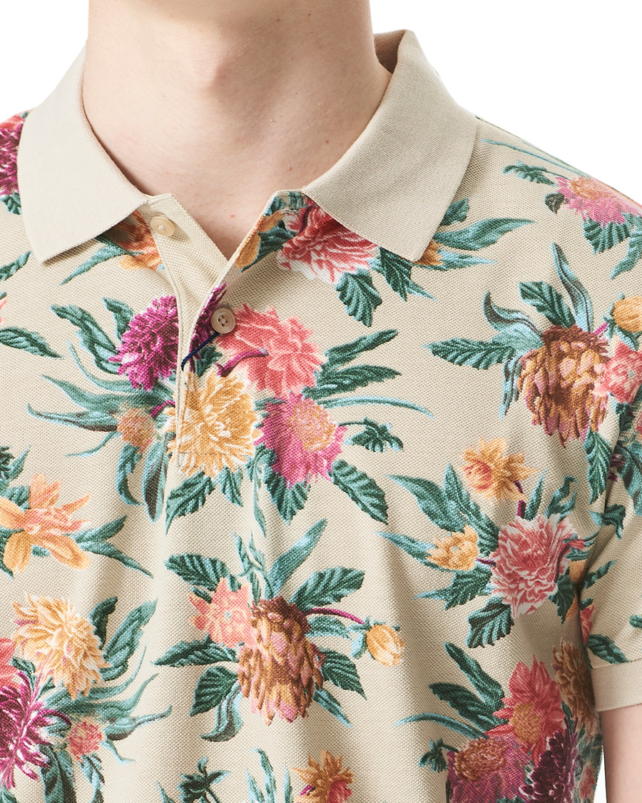 Herre | Pikéer | GANT | Dalia Printed Flower Polo Plaza Taupe