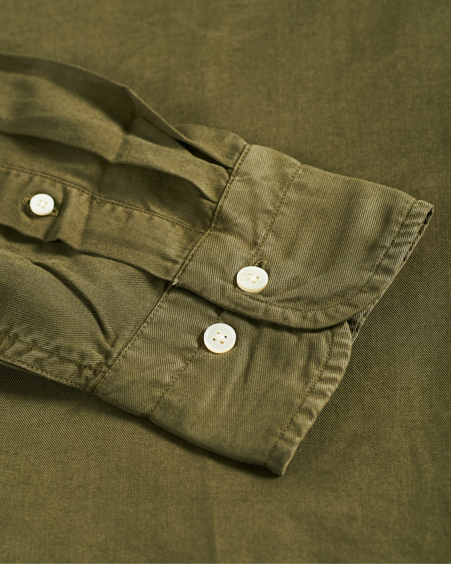 Herre | Skjorter | GANT | Regular Garment Dyed Lyocell Shirt Racing Green