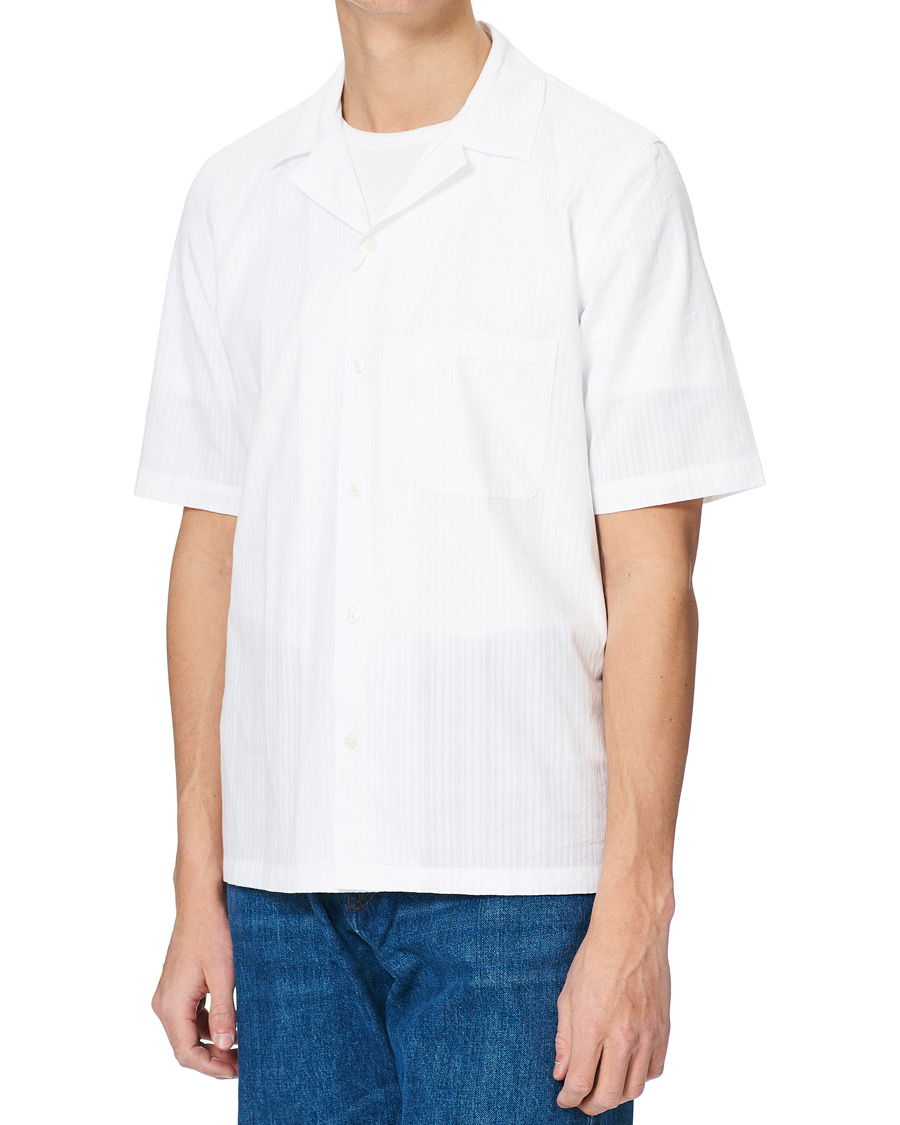 Herre | Skjorter | Samsøe Samsøe | Samsøe & Samsøe Oscar Seersucker Short Sleeve Shirt White