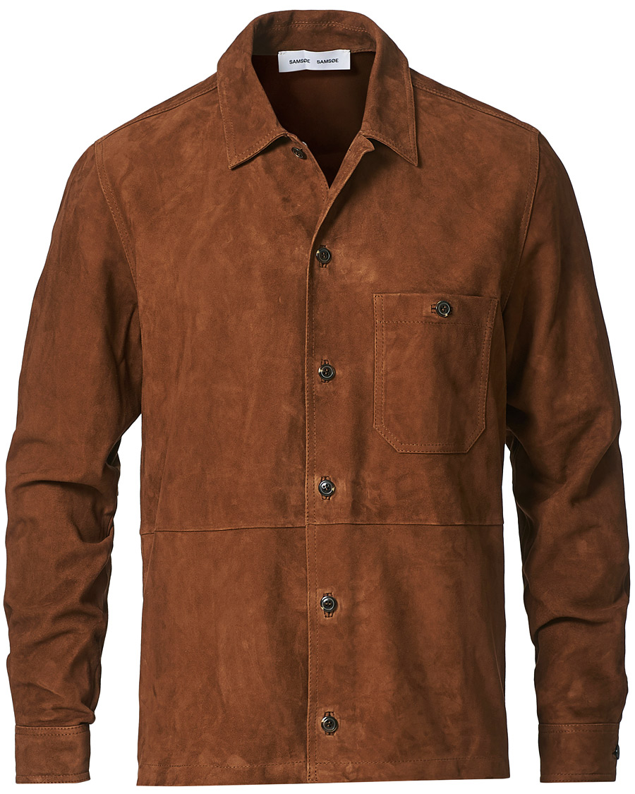 Herre | Skjorter | Samsøe Samsøe | Samsøe & Samsøe Ruffo Suede Overshirt Emperador