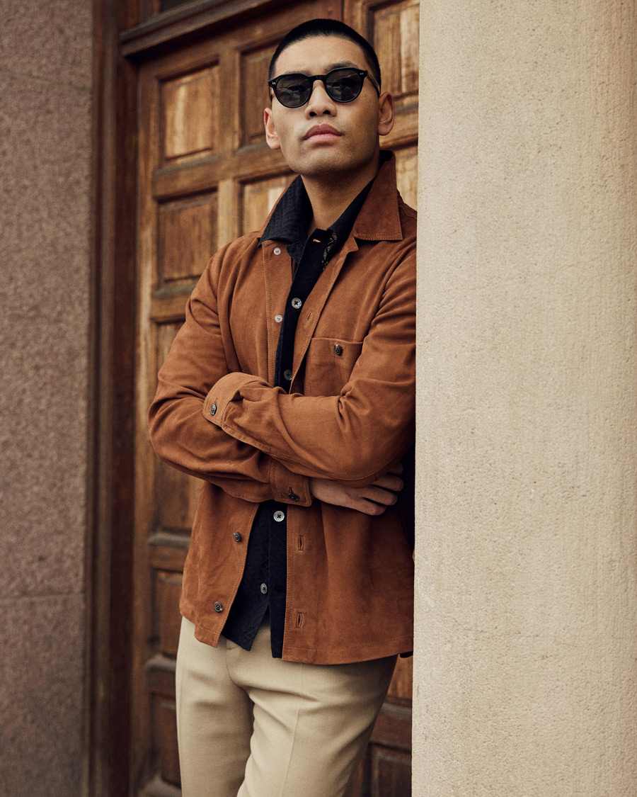 Herre | Skjorter | Samsøe Samsøe | Samsøe & Samsøe Ruffo Suede Overshirt Emperador