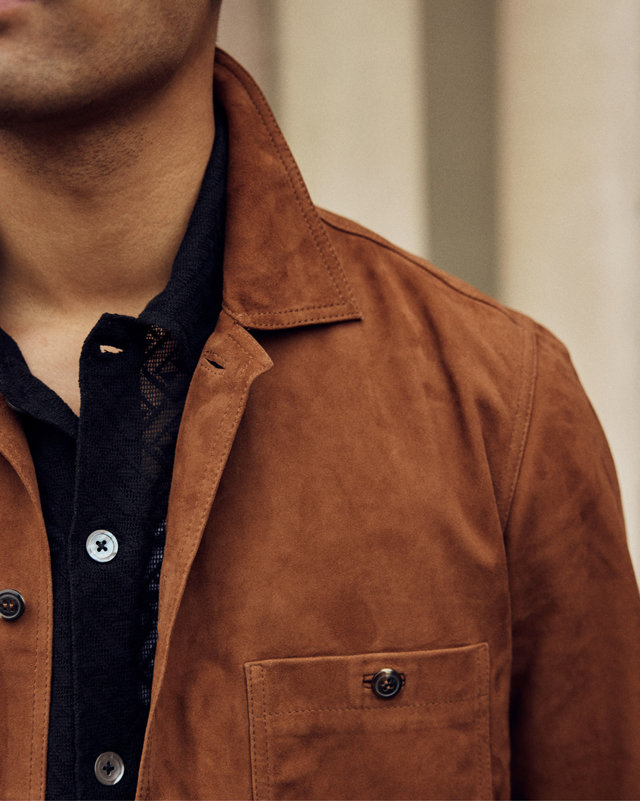 Herre | Skjorter | Samsøe Samsøe | Samsøe & Samsøe Ruffo Suede Overshirt Emperador