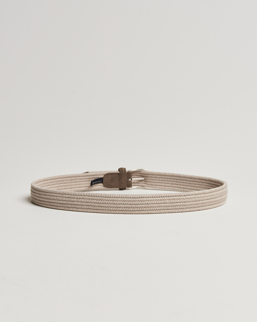 Herre |  | Anderson's | Braided Wool Belt Beige