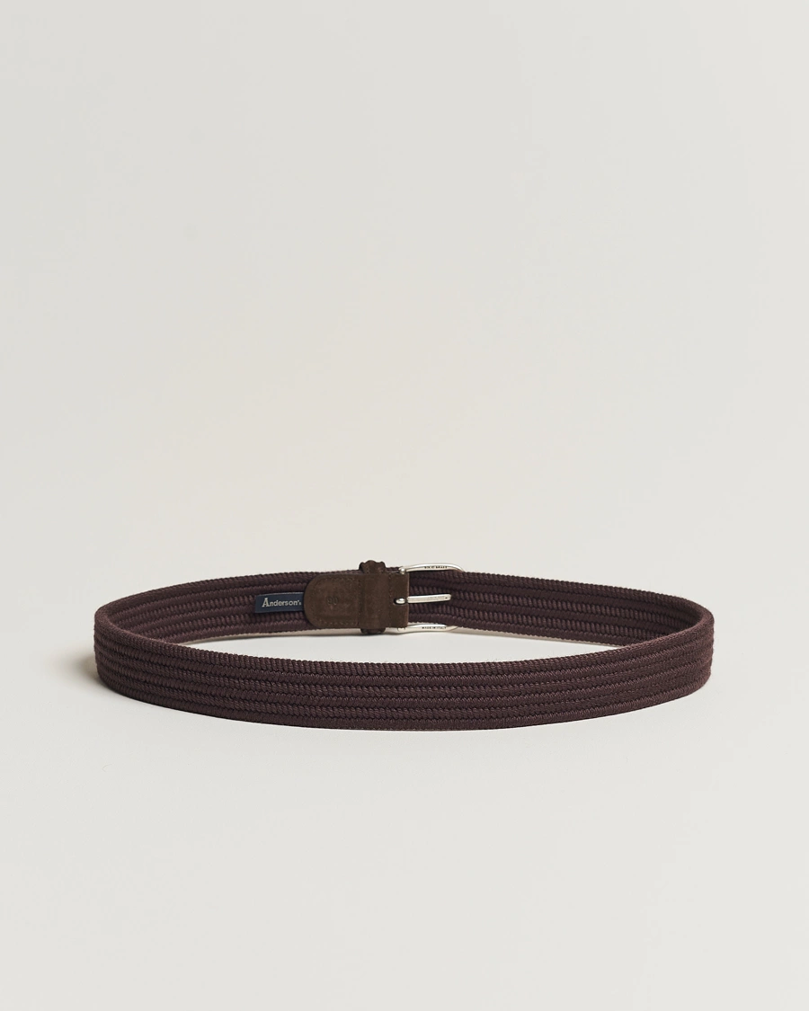 Herre | Belter | Anderson's | Braided Wool Belt Brown