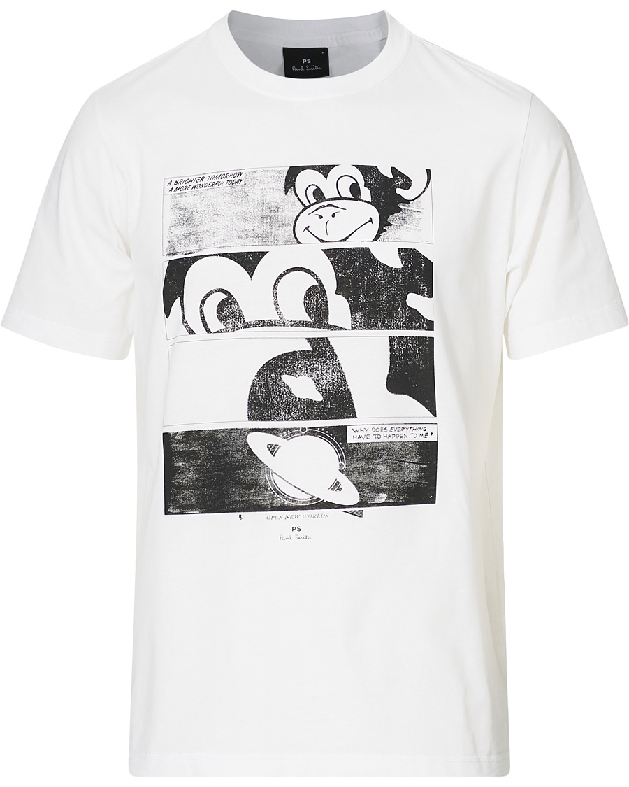 Herre | T-Shirts | PS Paul Smith | Monkey Regular Fit T-Shirt White