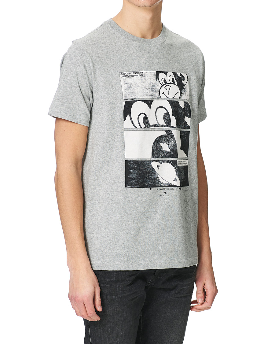 Herre | T-Shirts | PS Paul Smith | Monkey Regular Fit T-Shirt Grey