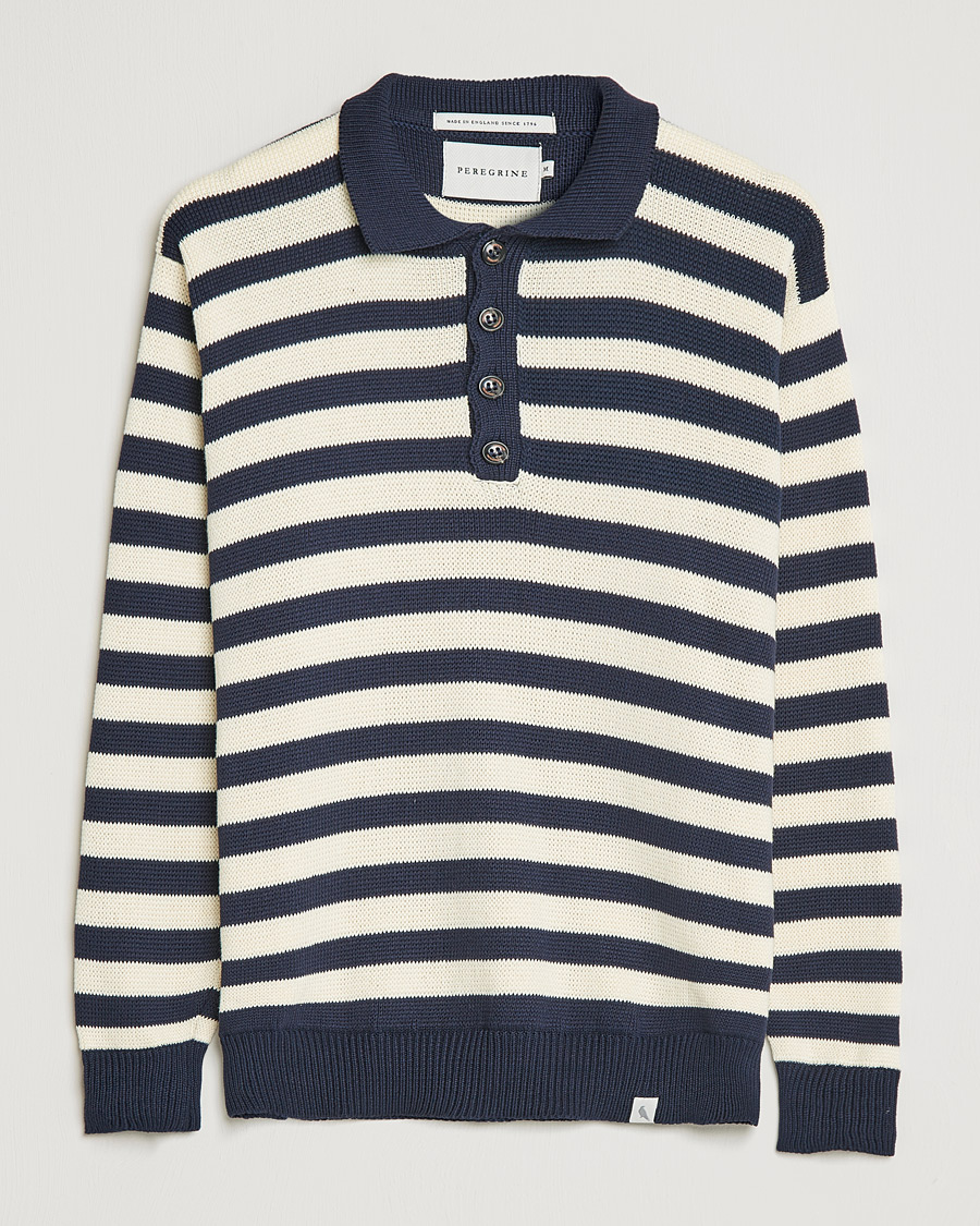 Herre | Gensere | Peregrine | Richmond Knitted Rugby Shirt Navy/White