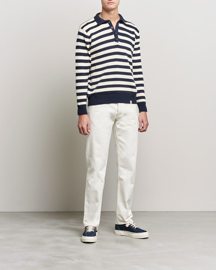 Herre | Gensere | Peregrine | Richmond Knitted Rugby Shirt Navy/White