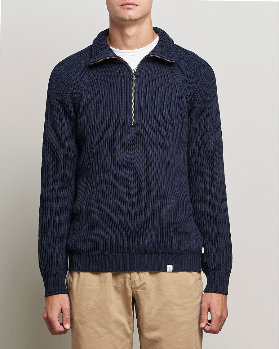 Herre | Gensere | Peregrine | Felix Quarter Zip Jumper Navy