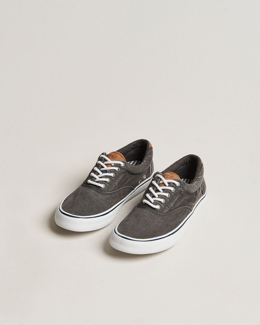 Herre | Sperry Striper II Canvas Sneaker Whased Black | Sperry | Striper II Canvas Sneaker Whased Black